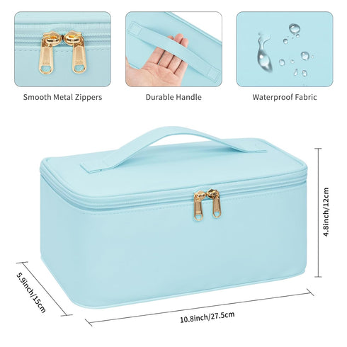 OCHEAL Makeup Bag,Vegan Leather Makeup Organizer Bag,Travel Essentials Cosmetic Bag Make Up Bag Small Makeup Case Toiletry Bag for Women,Compact C...