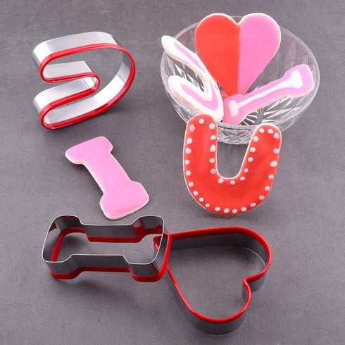 Love Cookie Cutters Set – I Love U Shape Bicuit Cutter for Valentine’s Day and Decorating Wedding Cake...