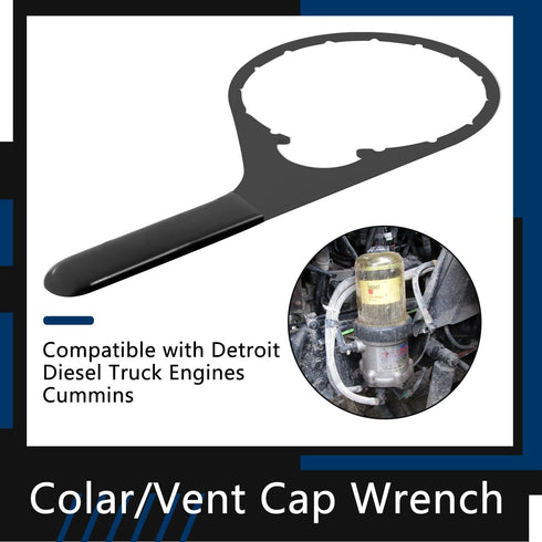 6 Inch Colar/Vent Cap Fuel Filter Wrench for 380134 382 Compatible with Detroit Diesel Truck Engines Cummins Engines, Davco 382 Filter Wrench Blac...
