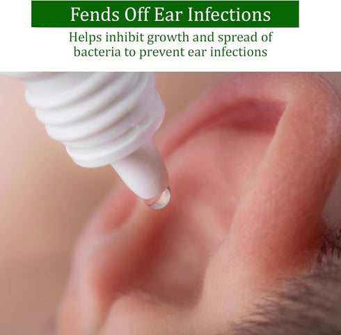 Organic Ear Oil for Ear Infection - Natural Eardrops for Ear Pain, Swimmer's Ear & Wax Removal - Kids, Adults, Baby & Dog Earache Remedy - Ear Dro...