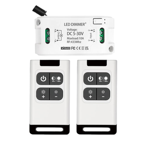 DieseRC Wireless LED Light Strip Dimmer Switch DC 5V~30V 10A Relay Receiver Controller with 2 Remote Controls......