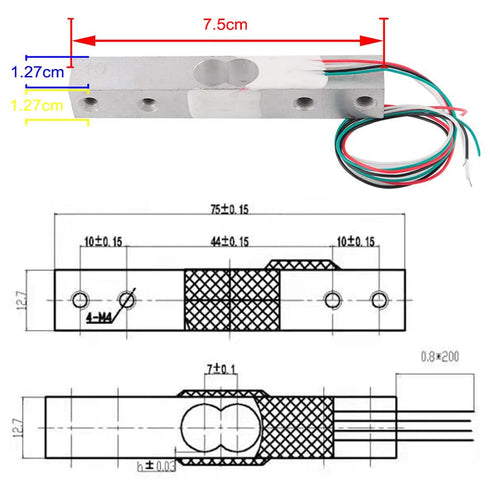 2PCS Mini HX711 Weight Precision AD Amplifier Breakout Module Pressure Sensor + Load Sensor Portable Electronic Kitchen Scale (10KG)...