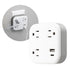 GE UltraPro 3-Outlet Surge Tap with USB, Outlet Extender, 1 USB-A, 1 USB-C, Adapter Spaced, for Home or Office, 900J, White - 81787...
