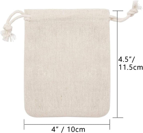 Hapdoo 24 Pack Cotton Muslin Bags with Drawstring Gift Bags Jewelry Pouches Sacks for Wedding Party and DIY Craft, 4 x 5 Inches…...