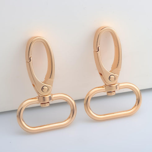 15 Pcs Oval Ring Lobster Clasp Claw Push Gate Trigger Clasps Swivel Snap Hooks for Leather Craft Straps Lanyard Ribbons (Gold,1 inch)...