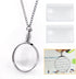 MAGDEPO 3X Magnifying Glass Pendant Necklace (Silver) Portable Magnifier 1.5" Round Lens Stylish Accessories for Women, Seniors, and Elderly Readi...