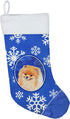 Caroline's Treasures LH9305-CS Pomeranian Winter Snowflakes Holiday Christmas Stocking Fireplace Hanging Stockings Christmas Season Party Decor Fa...