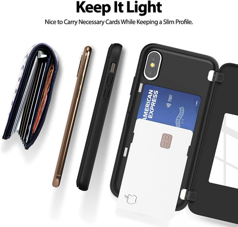 GOOSPERY Magnetic Secure Bumper Compatible with iPhone Xs/X, Card Holder Wallet Case, Easy Magnet Auto Closure Dual Layer Protection Sleek iPhone ...
