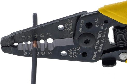 IDEAL Electrical 45-615 Reflex Super T Stripper - 8-18 AWG Solid, Yellow, Wire Stripper, Plier Nose, Slide Lock, Textured Grips...