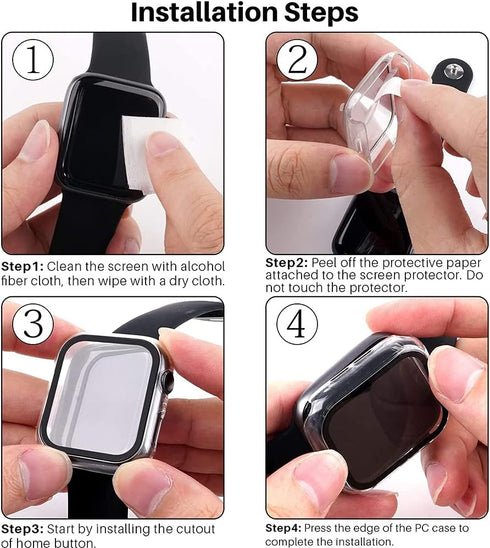 Hankn 44mm Hard Plated Case for Apple Watch Series 6/5/4 - Tempered Glass Screen Protector, Full Coverage Shockproof Bumper, Gold...