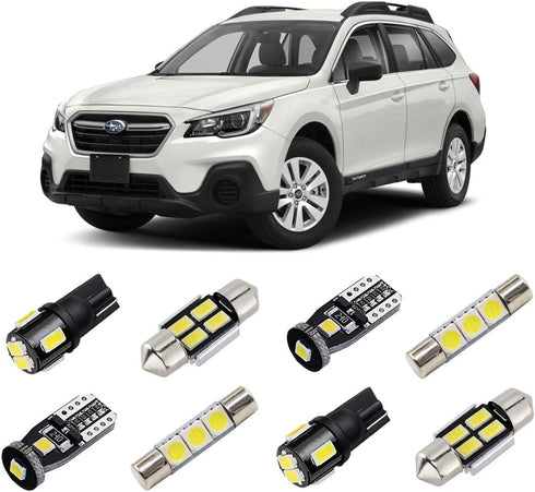 White Interior LED Lights Kit for Subaru Outback 2010 2011 2012 2013 2014 2015 2016 2017 2018 2019 2020 Super Bright 6000K LED Light Bulbs Package...