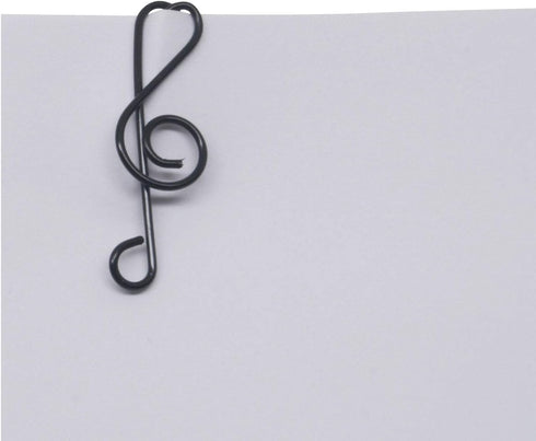 100 Count Music Clef Note Shaped Paper Clips Great for Paper Clip Collectors or Office Gift - Comes in Round Tin with Lid and Gift Box (Black)...