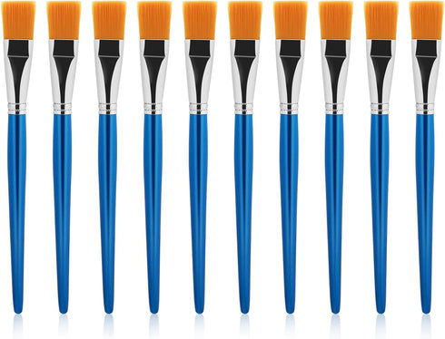 10Pcs 1 inch Flat Paint Brushes for Acrylic Painting Watercolor Quality Synthetic Artist Paint Synthetic Paint Brushes with Wooden Handle for Wate...