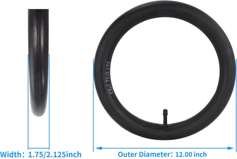 RUTU 12" x1.75/2.125 Inner Tube Replacement for BoB Gear Jogging Stroller Revolution SE/Pro/Flex/SU/Ironman Baby Jogger Summit X3 Schwinn JOYSTAR ...