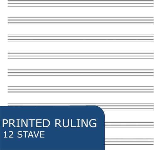 Roaring Spring Music Wire Bound Notebook, 12 Staves of Music Lines, 11" x 8.5", 32 Sheets Heavyweight Smooth White Paper (Pack of 1)...