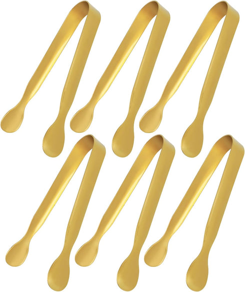 6 Pack Serving Tongs, Buffet Tongs Kitchen Tongs Stainless Steel Food Tong Sugar Tongs Small Serving Utensils for Tea Party Coffee Bar Catering Go...