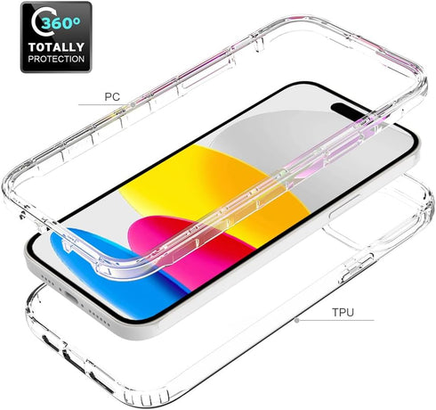 HAII Clear Case for iPhone 15 Plus, Thin Slim Crystal Bilayer Bumper Shockproof Protective Case Cover for iPhone 15 Plus 6.7 inch 2023 (Clear Blue...