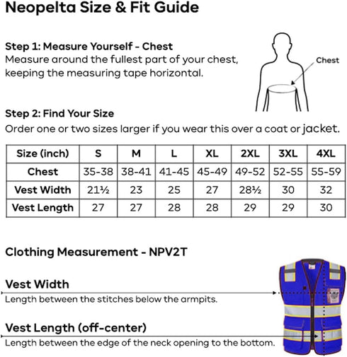 Reflective Safety Vest Blue Mesh, High Visibility Vest with Pockets and Zipper, Padded Neck, Blue with Yellow Trim L...