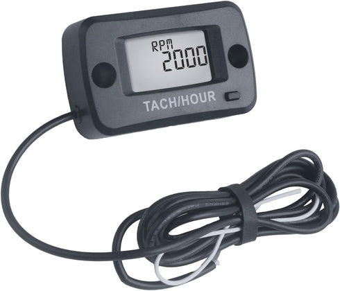 Runleader Digital Self Powered Tach/Hour Meter,Maintenance Interval Time,RPM Alert for Riding Lawn Tractor Generator Compressor Outboards Motor Je...