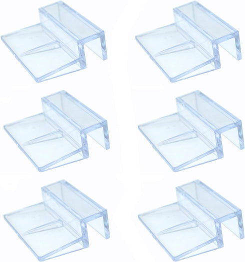 6 Pieces Acrylic Transparent Fish Tank Glass Cover Clip Glass Cover Support Holders Lid Support Holder for Rimless Aquarium Fish Tank (6 mm)...