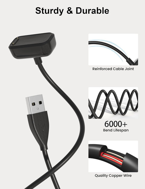 Bicmice Charger Replacement for Fitbit Charge 5,Charge 6,Luxe Fitness Tracker USB Charging Cable Cord...