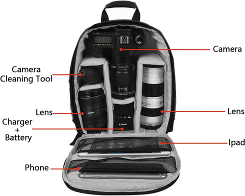 Camera Backpack Professional Camera Bag for DSLR/SLR Mirrorless Camera, Photography Backpack Case for Women Men Photographers, Camera Case Compati...