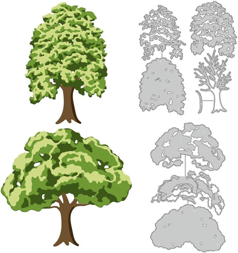 GLOBLELAND Layered Trees Cutting Dies for DIY Scrapbooking Metal Layering Trees Die Cuts Embossing Stencils Template for Paper Card Making Decorat...