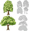 GLOBLELAND Layered Trees Cutting Dies for DIY Scrapbooking Metal Layering Trees Die Cuts Embossing Stencils Template for Paper Card Making Decorat...