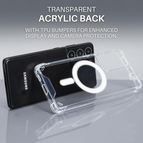 Magnetic Case for Samsung Galaxy S21 Ultra for MagSafe Case/Shockproof Samsung S21 Ultra Case for MagSafe Transparent/Clear Phone Case for Samsung...