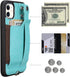 TOOVREN for iPhone 11 Wallet Lanyard Case Protective Cover with PU Leather Card Holder Adjustable Detachable Phone Lanyard Stand Strap for iPhone ...