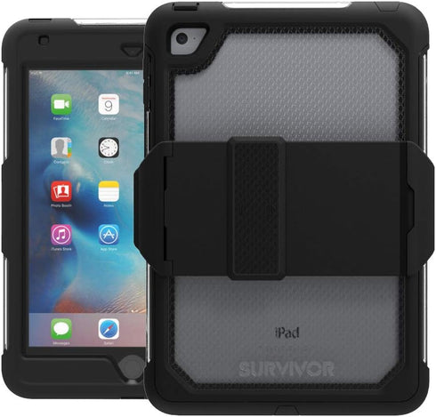 Griffin, iPad Mini 4 Rugged Case, Survivor Extreme with Stand, 10ft Drop Protection, Black/Clear...