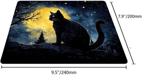 Black Cat Mouse Pad Cute,Anime Cat Mouse Pads for Wireless Mouse Desk Accessories,Mousepad with Non-Slip Rubber Base,Gaming Mouse Pad,Mouse Mat De...
