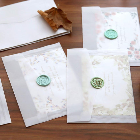 Envelopes for Invitation, 50 Pack 4.9x6.89 Inch White Translucent Paper Wedding Envelopes, Invitation Card Window Envelopes, Greeting Card Envelop...