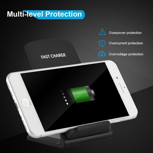 Wireless Stand Charger Certificated Fast Wireless Charging Stand for iPhone and Android Phones - Black......