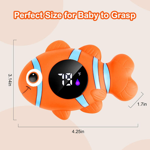 Baby Bath Thermometer,The Infant Baby Bath Floating Toy, Safety Temperature Water Thermometer, Baby Temperature Warning, LED Display Warning Therm...