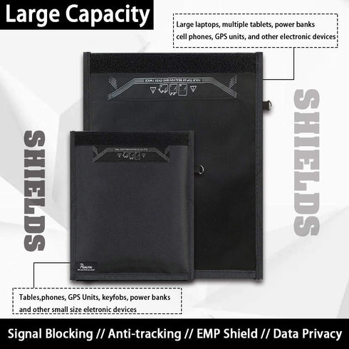 Farday Bag,Signal Isolation Bag,Shield Your Phone/ipad from Hacking,Tracking,and EM Protection with This Pouch -Shields NFC/WiFi/Bluetooth for Pho...