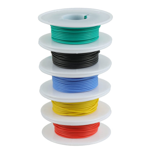 BOJACK 28 AWG Flexible Silicone Wire Electric Wire Hook up Wire Kit 300V Cables with Plus 20 ?2mm Heat Shrink Tubings and a Mini Wire Stripper(5 C...