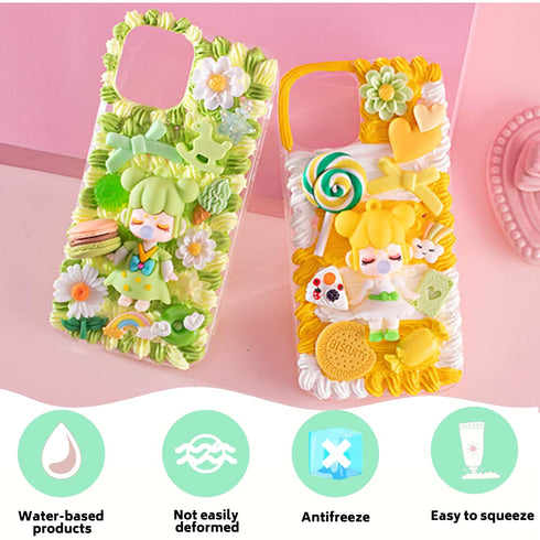 ASTRYAS Simulation Fake Whipped Cream Glue, 2PCS Decoden Cream Clay Glue Silicone Cream Adhesive Ket with 2 Plastic Decorating Mouth, Charm Craft ...