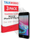 TALK WORKS Tempered Glass Screen Protector for iPhone SE3/SE2/8/7/6S/6 - Case Compatible, Anti-Glare, Smudge & Crack Proof, Ultra Thin (Pack of 3)...