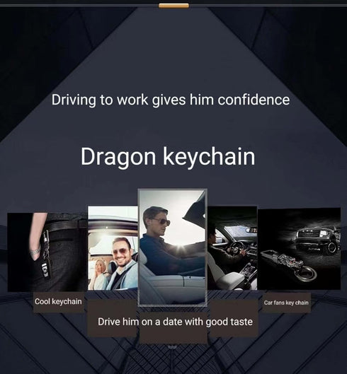 Dragon Loong Keychain Cool Car Fans Heavy Duty Zinc Alloy Metal Key Chain for Men and Women with Gift Box...