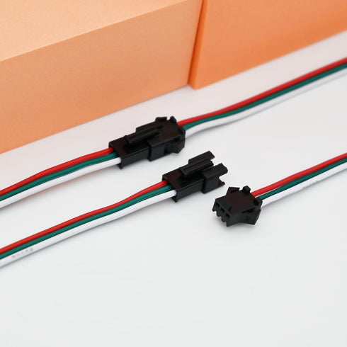 20 Pairs JST SM 3 PIN Wire Connectors for WS2812B WS2811 WS2812 WS2814 SK6812 FOCB CCT LED Strip Female Male 15cm 20awg Wire...