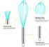Webake 8 Inch and 10 Inch Silicone Whisk Set of 4, Egg Beater Whisk Balloon Egg Sauce Whisk with 6 Wires, French Whisk Stainless Steel Mini Silico...