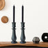 Candle Holder Taper Candle Holders-Black Candlestick Holders Set of 2,Black Modern Wood Candle Sticks Holder Decor?8" H?...