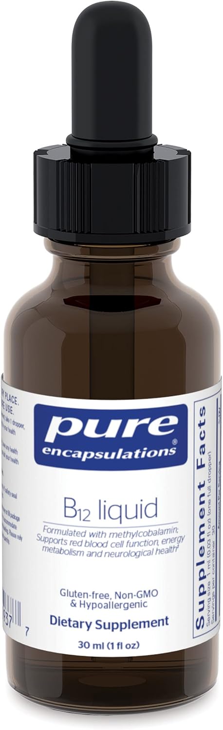 Pure Encapsulations B12 Liquid | 1,000 mcg Vitamin B12 (Methylcobalamin) Supplement to Support Nerves, Immune Health, Energy, and Cognitive Functi...