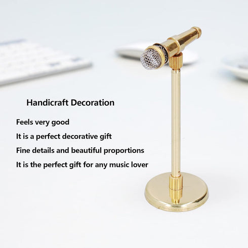 Adjustable Miniature Microphone Model Musical Instrument Handicraft Decoration Model for 1:12 Action Figures Dollhouse Accessories Display Ornamen...