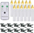 10 Pcs Window Candles with Remotes and Timer, Flickering Led Candles for Christmas Tree with Clip, Battery Operated Taper Candles for Chandeliers ...