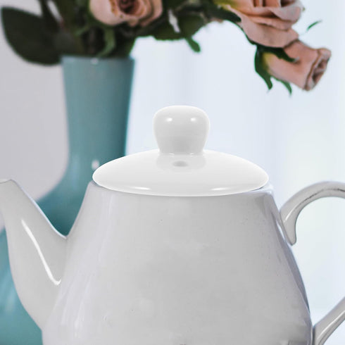 Luxshiny Ceramic Teapot Lid Replacement, White Tea Kettle Cover with Hole Porcelain Mug Cover Tea Pot Lid Accessories for Small Tea Pots Kungfu Te...