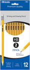 BAZIC Pencil #2 HB Pencils, Latex Free Eraser, Premium Wood Yellow Unsharpened Pencils for Exam School Office Sketching (12/Pack), 1-Pack...