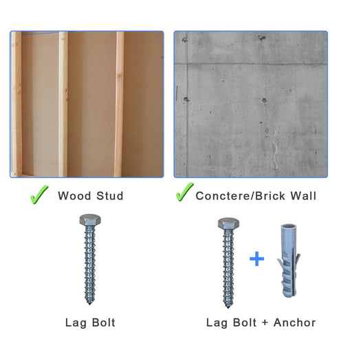 Drywall Anchors for TV Mount, Lag Bolt Kit includes Concrete Wall Anchors M8 Lag Bolts and Washer Installation on Brick or Concrete Wall by Screw ...