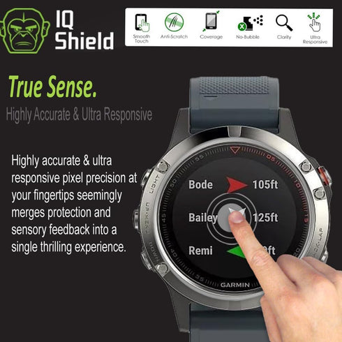 IQShield Screen Protector Compatible with Garmin Fenix 5 / Garmin Fenix 5 Plus (6-Pack) Anti-Bubble Clear TPU Film...